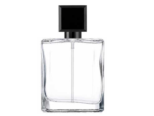 50ml liberty clear perfume bottle with black black square cap