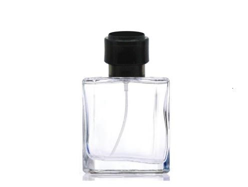 50ml liberty clear perfume bottle with black cap
