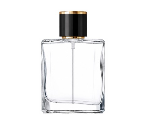 50ml liberty clear perfume bottle with black gold cap