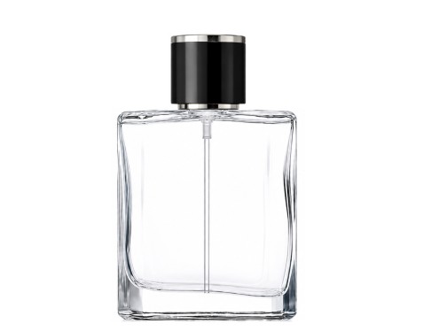 50ml liberty clear perfume bottle with black silver cap