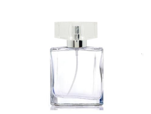 50ml liberty clear perfume bottle with silver pump clear silver cap
