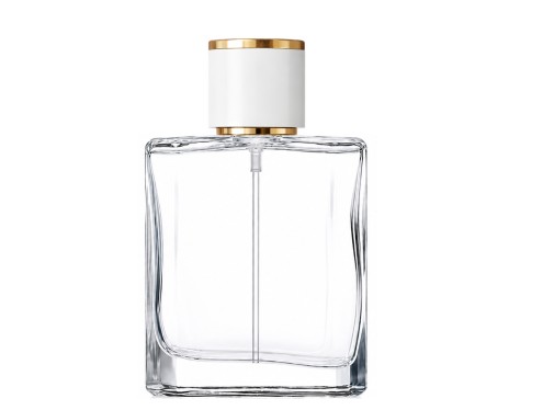 50ml liberty clear perfume bottle with white gold cap