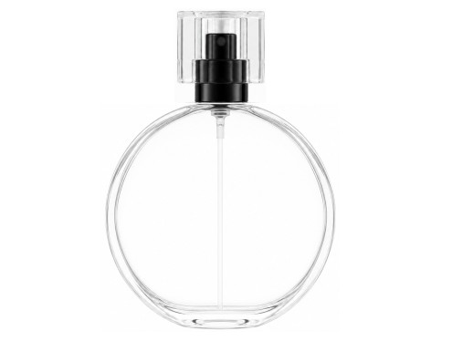 50ml parthenon circular perfume bottle with clear black square cap