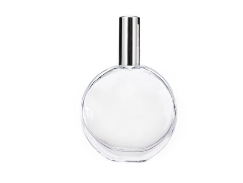 50ml parthenon circular perfume bottle with metalic silver cap