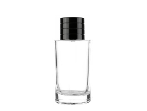 50ml pisa clear perfume bottle with black cap