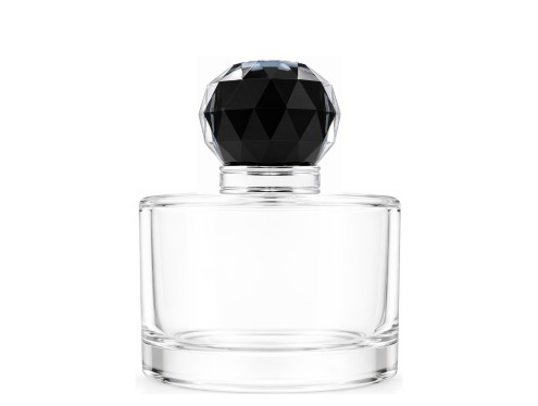 50ml rotunda clear perfume bottle with black silver diamond cap