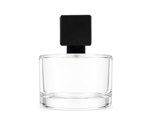 50ml rotunda clear perfume bottle black square black cap