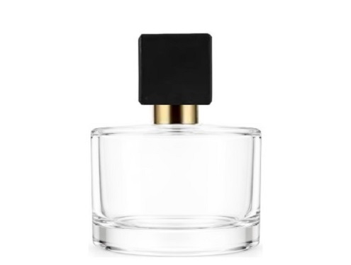 50ml rotunda clear perfume bottle black square gold cap