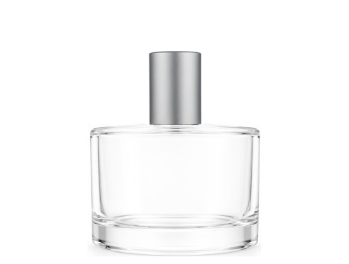50ml rotunda clear perfume bottle with matte silver cap