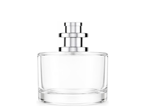 50ml rotunda clear perfume bottle with silver stacked cap