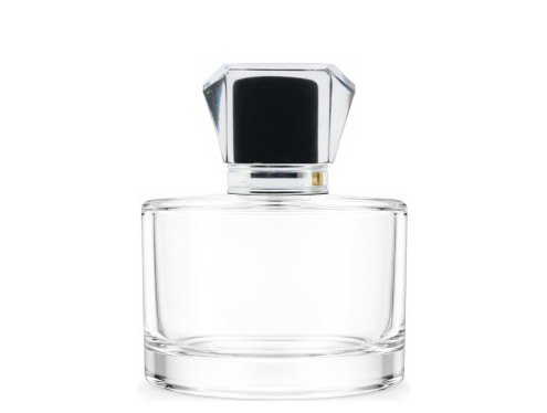 50ml rotunda clear perfume bottle with black silver acrylic cap