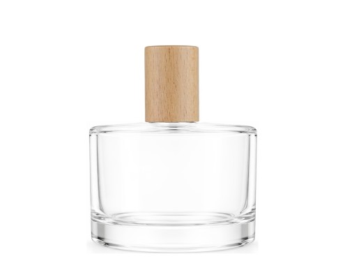 50ml rotunda clear perfume bottle with wood cap