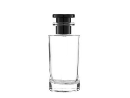 50ml tower slim clear perfume bottle with black clear cap