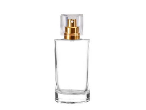 50ml tower slim clear perfume bottle gold pump clear cap