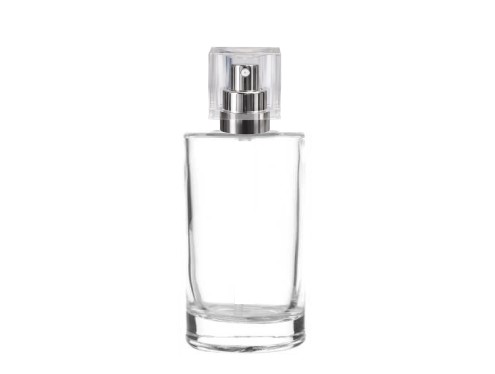 50ml tower slim clear perfume bottle silver pump clear cap