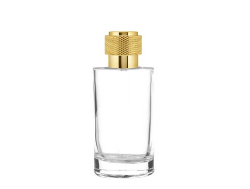 50ml tower slim clear perfume bottle with gold round cap