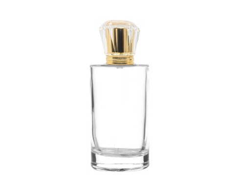 50ml tower slim clear perfume bottle with gold tall crown cap