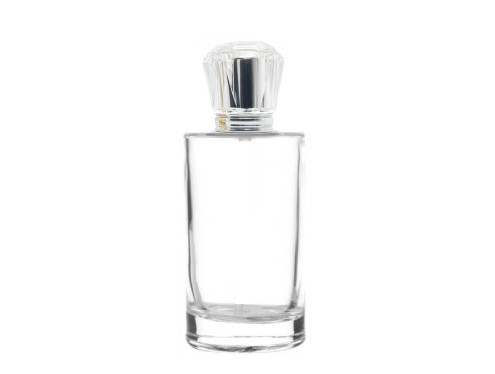 50ml tower slim clear perfume bottle with silver tall crown cap