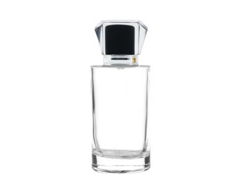 50ml tower slim perfume bottle with black silver acrylic cap