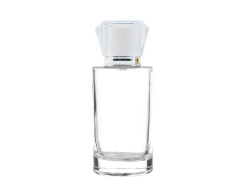 50ml tower squat perfume bottle with white silver cap