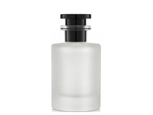 50ml tower squat frosted perfume bottle with black clear stacked cap