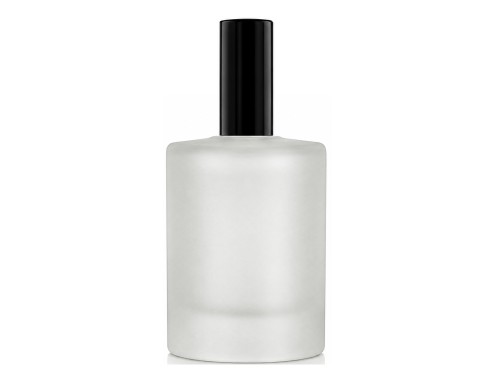 50ml tower squat frosted perfume bottle with silver black cap
