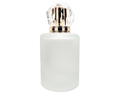 50ml tower squat frosted perfume bottle with gold crown cap