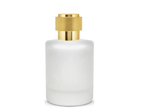 50ml tower squat frosted perfume bottle with gold round cap