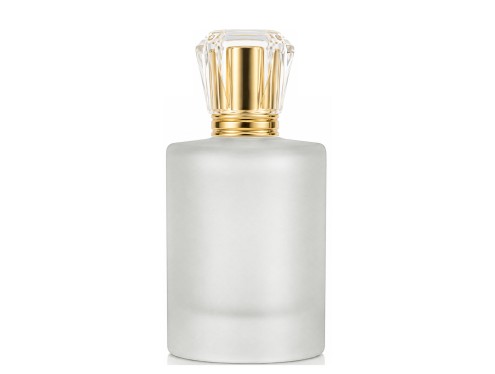 50ml tower squat frosted perfume bottle with gold tall crown cap