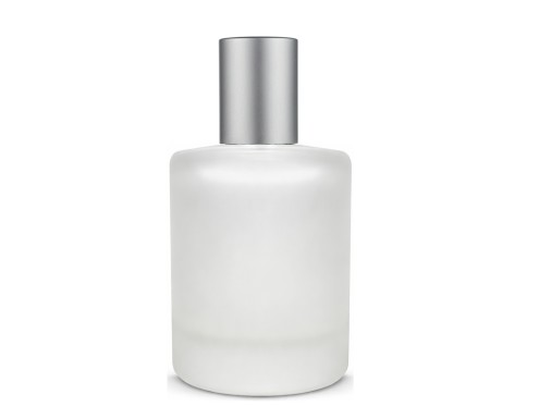 50ml tower squat frosted perfume bottle with matte silver cap