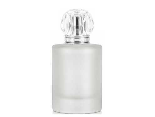 50ml tower squat frosted perfume bottle with silver crown cap