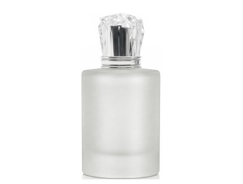 50ml tower squat frosted perfume bottle with silver diamond cap