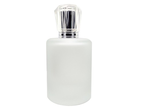 50ml tower squat frosted perfume bottle with silver tall crown cap