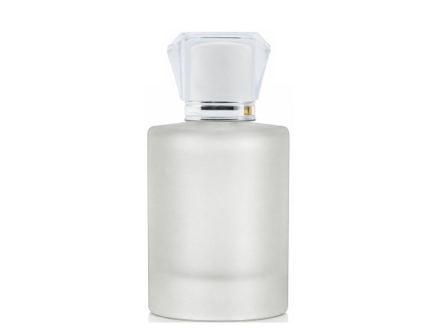 50ml tower squat frosted perfume bottle with white silver acrylic cap