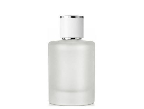 50ml tower squat frosted perfume bottle with white silver cap