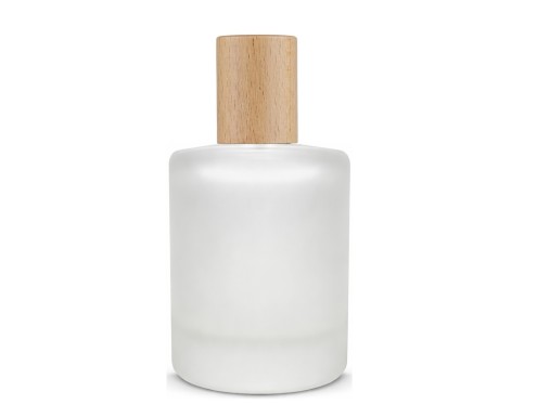 50ml tower squat frosted perfume bottle with wood cap