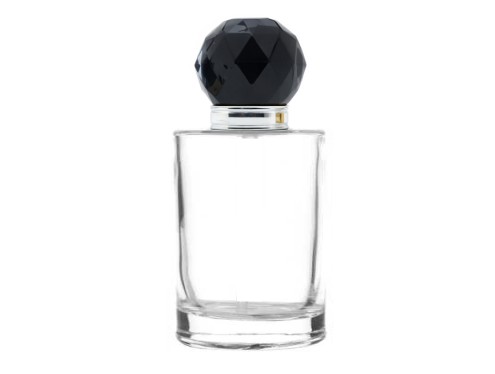 50ml tower squat perfume bottle with black silver round cap