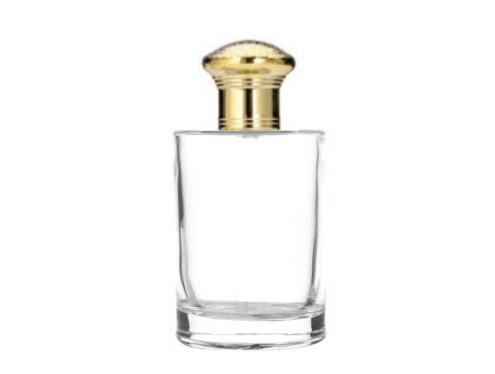 55ml ebony black perfume bottle with tall gold cap