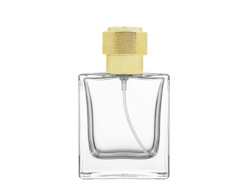 50ml vetiver clear perfume bottle gold round cap