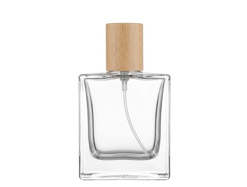 50ml vetiver clear perfume bottle wood cap