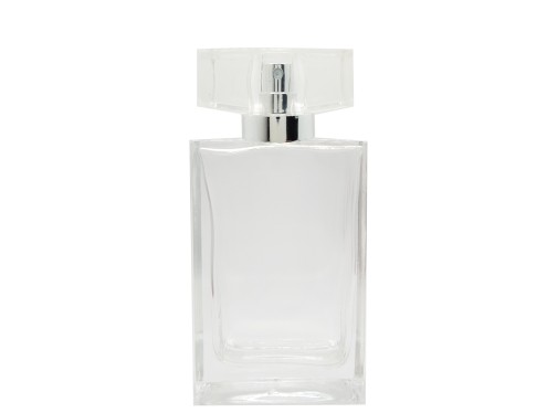 55ml alabaster slim perfume bottle silver pump clear silver cap