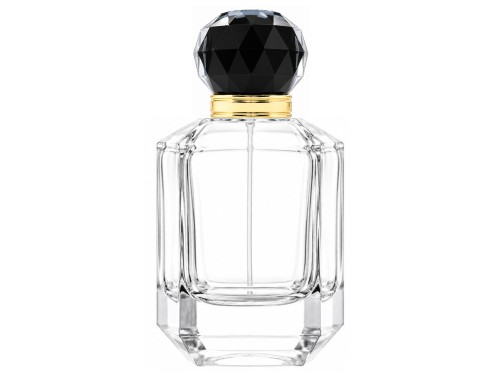 55ml asscher perfume bottle with black gold cap