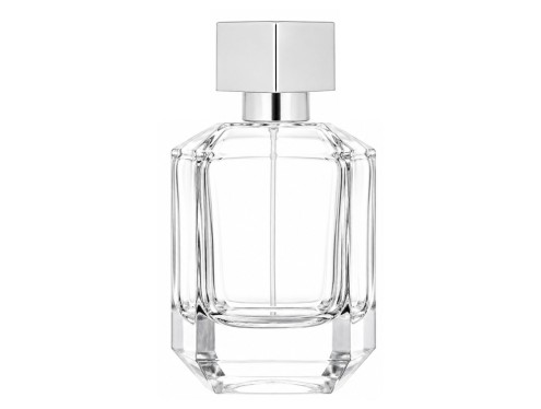 55ml asscher diamond shaped perfume bottle with silver cap