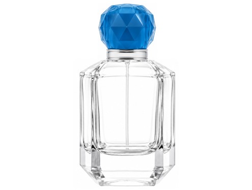 55ml asscher diamond shaped perfume bottle with teal silver cap