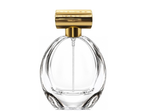 55ml pantheon clear perfume bottle with gold cap