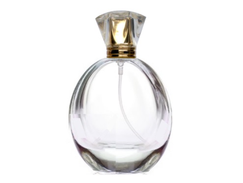 55ml pantheon clear perfume bottle with gold crown cap