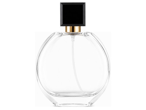 55ml tholos clear perfume bottle gold black cap