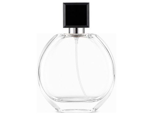 55ml tholos clear perfume bottle silver black cap