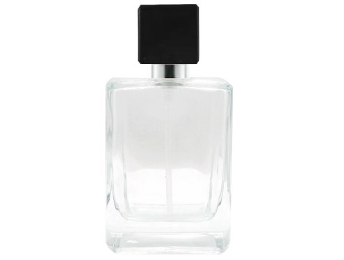 55ml topaz perfume bottle silver pump black square cap