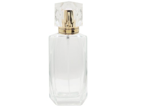 60ml trilliant tall perfume bottle with gold diamond cap